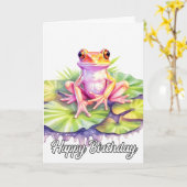 Carte Cute Little Repose Froggie (Fleur jaune)