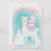 Carte Cute Llama avec cadeaux de Noël (Devant)
