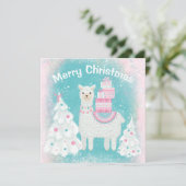 Carte Cute Llama avec cadeaux de Noël (Debout devant)