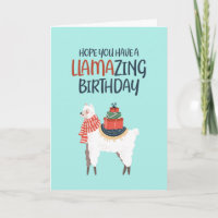 Cute Llama Cartoon Pun Llamazing Amusant Anniversa