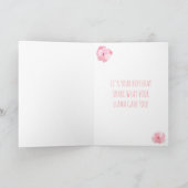 Carte Cute Llama Girly Rose Personnalisé Anniversaire (Intérieur)