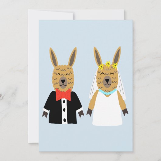 Carte Cute Llama mariée et chambre (Devant)