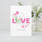 Carte Cute Lote et Cactus Enfants Classroom Valentine Ca (Debout devant)