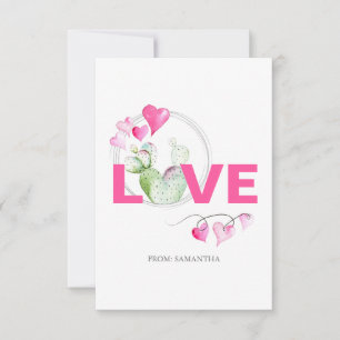 Carte Cute Lote et Cactus Enfants Classroom Valentine Ca