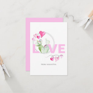 Carte Cute Lote et Cactus Enfants Classroom Valentine Ca
