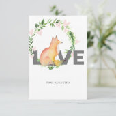 Carte Cute Lote et Fox Kids Classroom Valentine Card (Debout devant)