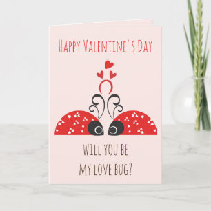 Carte Cute Love Bug - Whimsical Valentine's Day Card