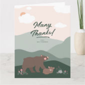 Carte Cute Mama et Baby Bear Mountain Range Merci (Devant)