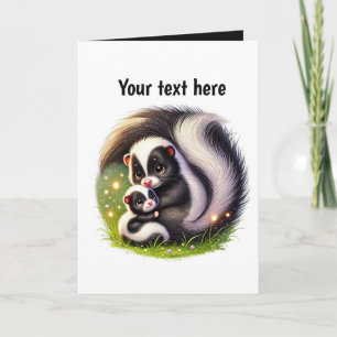 Carte Cute Maman bébé skunk baby shower personnalisable