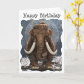 Carte Cute Mastodon (Fleur jaune)