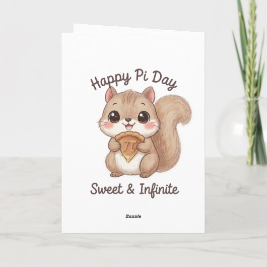 Carte Cute Math Nerd Bear with Pie (Dos)