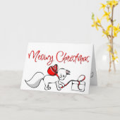 Carte Cute Meowy Kitties de Noël (Fleur jaune)