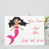 Carte Cute Mermaid à queue rose Thunder_Cove (Debout devant)