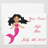 Carte Cute Mermaid à queue rose Thunder_Cove (Devant / Derrière)