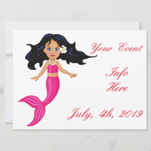 Carte Cute Mermaid à queue rose Thunder_Cove