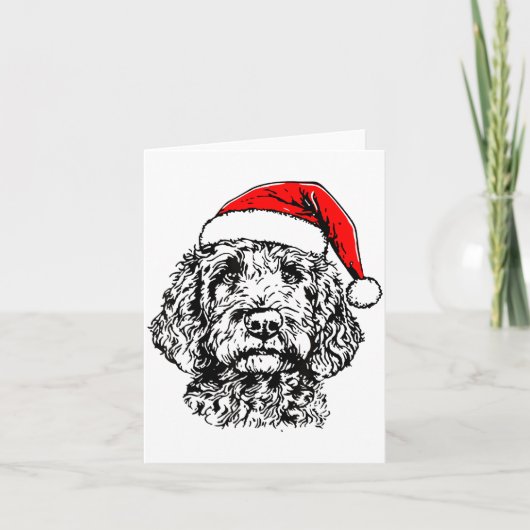 Carte Cute Merry Christmas Goldendoodle Santa Christmas (Devant)