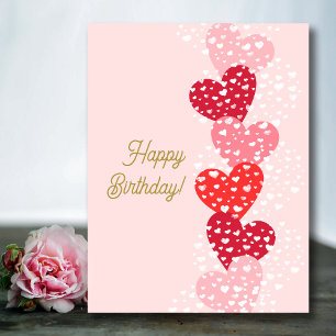 Carte Cute moderne Red Pink Hearts Heureuse Sainte-Valen