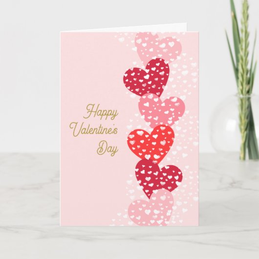 Carte Cute moderne Red Pink Hearts Heureuse Sainte-Valen (Devant)
