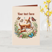 Carte Cute Mom bébé cerf personnalisable (Fleur jaune)