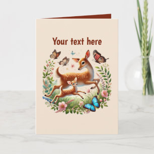 Carte Cute Mom bébé cerf personnalisable