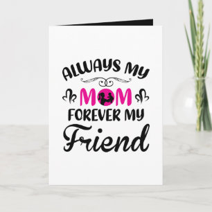 Carte Cute Mom Friend lettrage à personnaliser avec du t