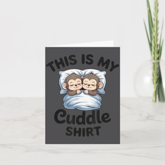 Carte Cute Monkey Sleep Couple This Is My Cuddle  (Devant)