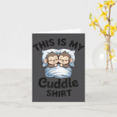 Carte Cute Monkey Sleep Couple This Is My Cuddle  (Fleur jaune)