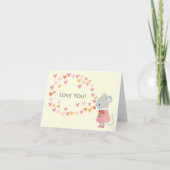 Carte Cute Mouse Je t'aime Valentines jour Anniversaire (Devant)