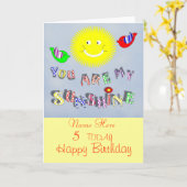 Carte Cute My Sunshine Personalised Birthday Card (Fleur jaune)