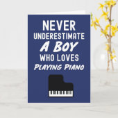 Carte Cute Navy Blue Pianist Cards For Baby Boys Piano (Fleur jaune)
