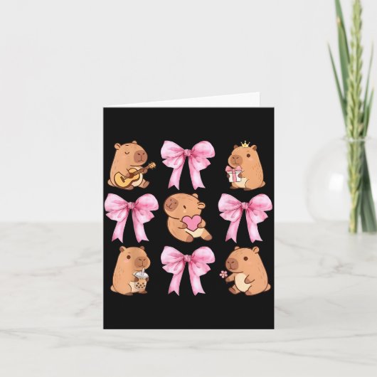 Carte Cute Nk Coquette Bow Kawaii Capybara Lover (Devant)