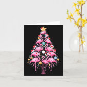 Carte Cute Nk Flamingo Christmas Tree Santa Hat Trocal P (Fleur jaune)