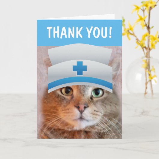 Carte Cute Nurse Merci (Fleur jaune)