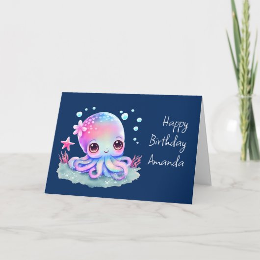 Carte Cute Octopus Sea Creatday (Devant)