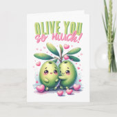 Carte Cute Olive You So Many Funny Valentine's Day Card (Devant)