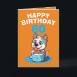 Carte Cute Orange and Blue Husky Husband 60e anniversair<br><div class="desc">Cute Orange and Blue Husky Husband 60th Birthday, un design drôle et cool fait pour tous ceux qui cherchent une carte d'anniversaire unique pour leur mari lors de leur anniversaire. Le design est attrayant, il dispose d'un joli husky avec un gâteau d'anniversaire, plus des informations de texte modifiables. Si vous...</div>