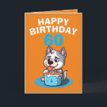 Carte Cute Orange and Blue Husky Husband 60e anniversair<br><div class="desc">Cute Orange and Blue Husky Husband 60th Birthday, un design drôle et cool fait pour tous ceux qui cherchent une carte d'anniversaire unique pour leur mari lors de leur anniversaire. Le design est attrayant, il dispose d'un joli husky avec un gâteau d'anniversaire, plus des informations de texte modifiables. Si vous...</div>