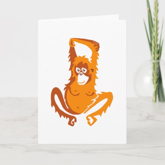 Carte Cute ORANGUTAN -Conservation - Faune -Ape (Devant)