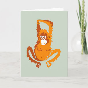 Carte Cute ORANGUTAN - Graphique animal en voie de dispa