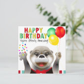 Carte Cute Otter à Tuxedo | Joyeux anniversaire (Debout devant)