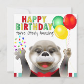 Carte Cute Otter à Tuxedo | Joyeux anniversaire (Devant)