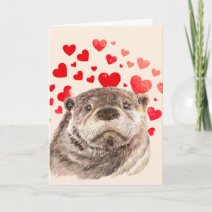 Carte Cute Otter Coeurs Pas De Otter Comme Vous Animaux 