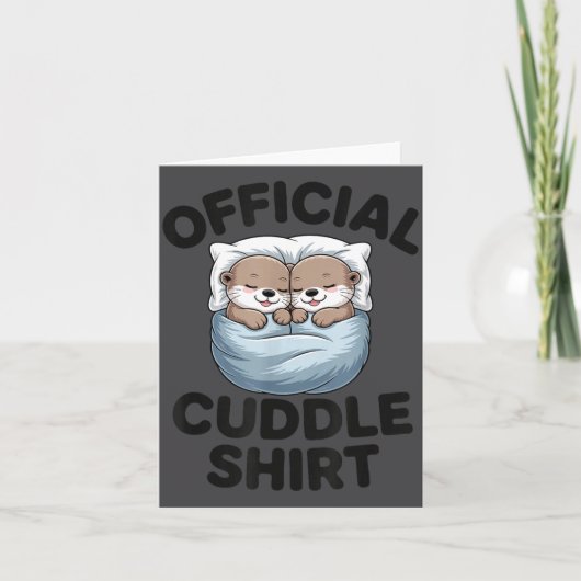 Carte Cute Otter Couple Cozy Cuddle (Devant)
