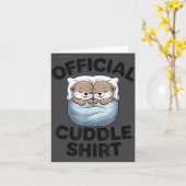 Carte Cute Otter Couple Cozy Cuddle (Fleur jaune)
