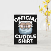 Carte Cute Otter Couple Cozy Cuddle (Fleur jaune)