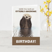 Carte Cute Otter Faune Image Joyeux Anniversaire (Fleur jaune)