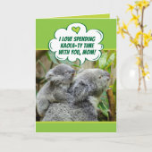 Carte Cute Ours Koala passer du temps de qualité ensembl (Fleur jaune)