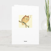 Carte Cute Owl - Art japonais Anniversaire (Dos)