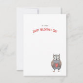 Carte Cute Owl Pun Valentine's Day Card (Dos)