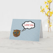 Carte Cute Owl vous aime (Fleur jaune)